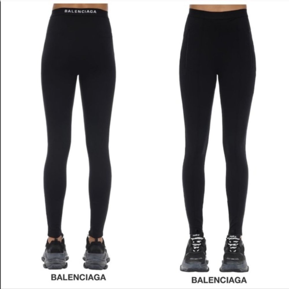 BALENCIAGA Logo Intarsia Tech Jersey Leggings